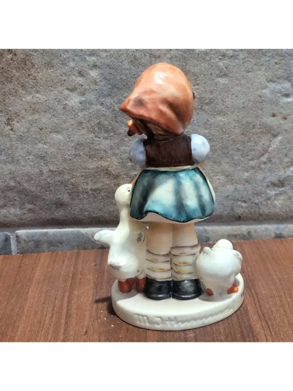 Vintage Goebel Hummel Figurine Be Patient 197 TMK 6 Germany Girl Geese Ducks